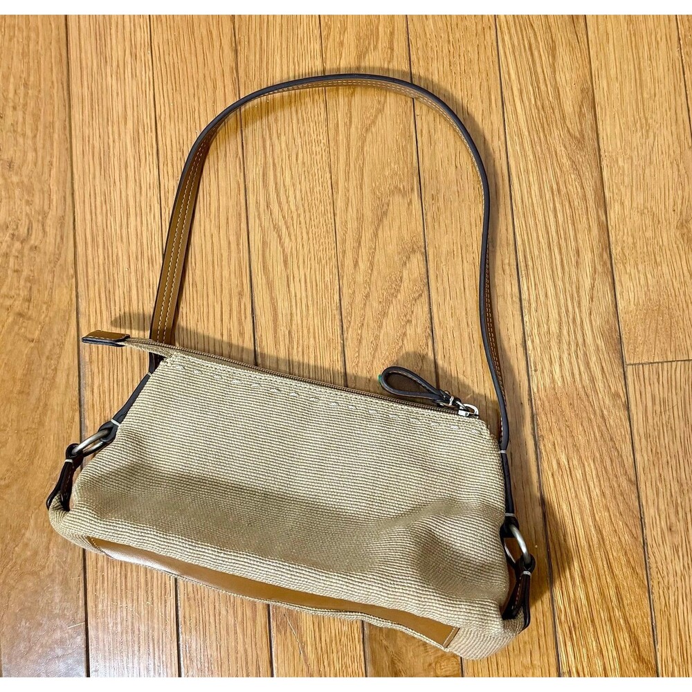 Fossil Carolina Top Zip Canvas Purse in Khaki‎